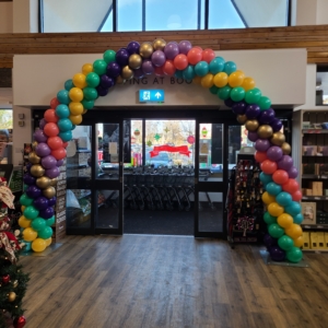Online balloon training, safe and secure corporate balloon arch training online and face to face classes 7 colour balloon spiral balloon arch. balloon training classic balloon arch The Balloon Academy